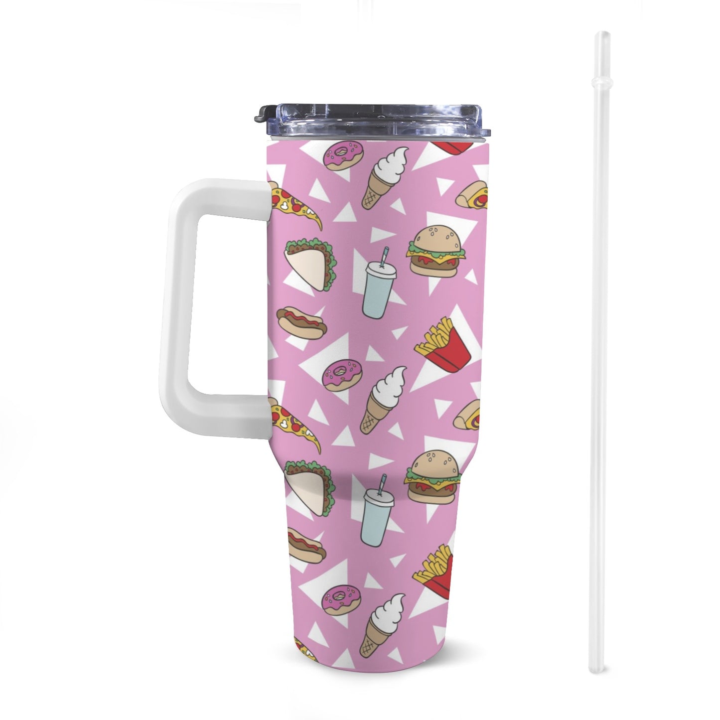 Fast Food - 40oz Tumbler with White Handle