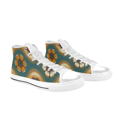 Vintage Floral - Women's High Top Canvas Shoes