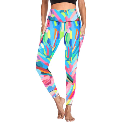 Brushstrokes - Women's Leggings with Pockets