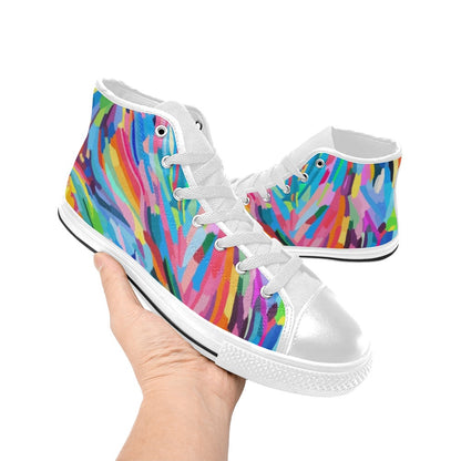 Brushstrokes - Women's High Top Canvas Shoes