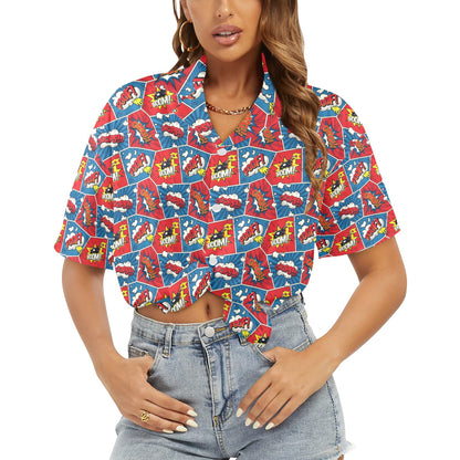 Comic Book Pop - Womens Hawaiian Shirt