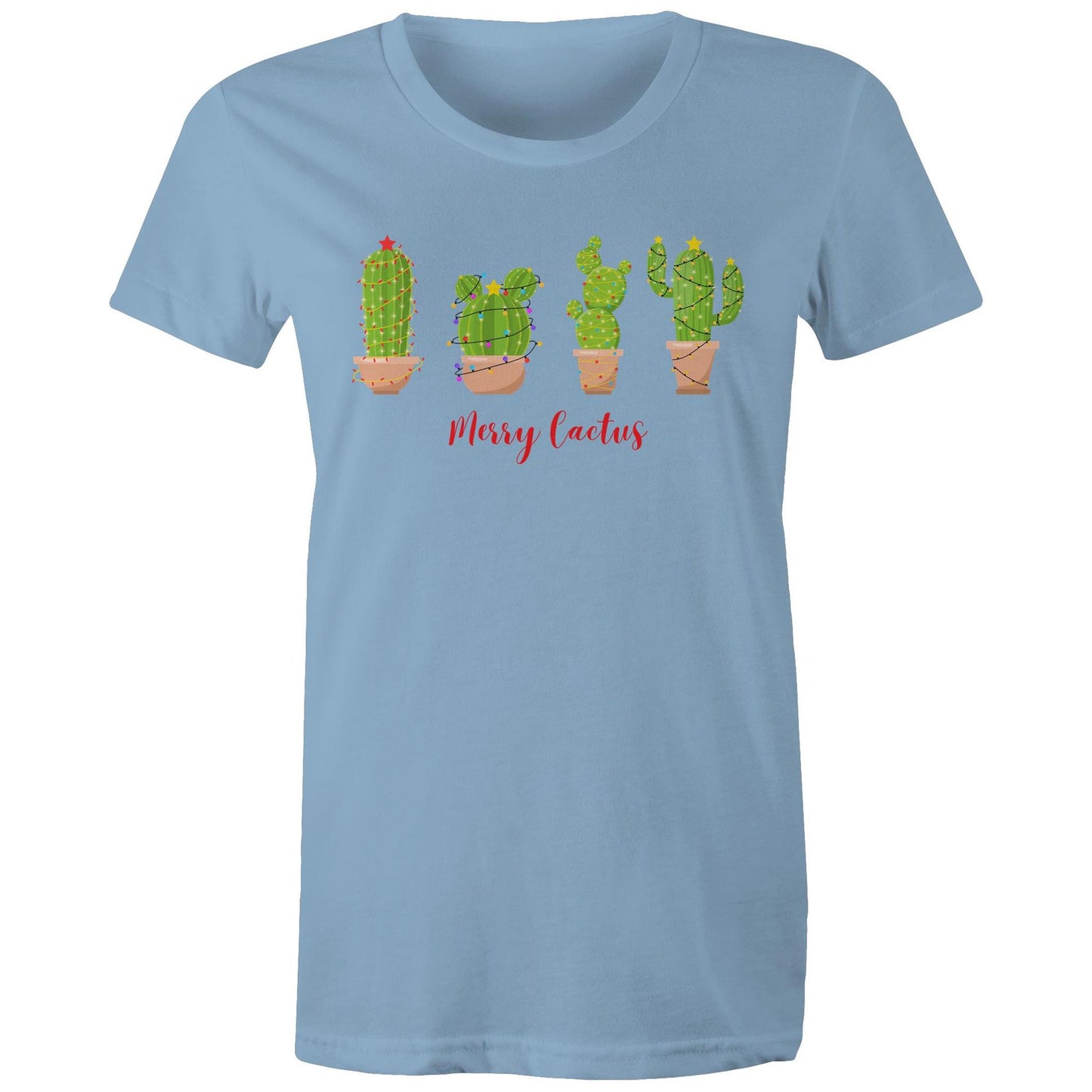 Merry Cactus, Christmas - Womens T-shirt