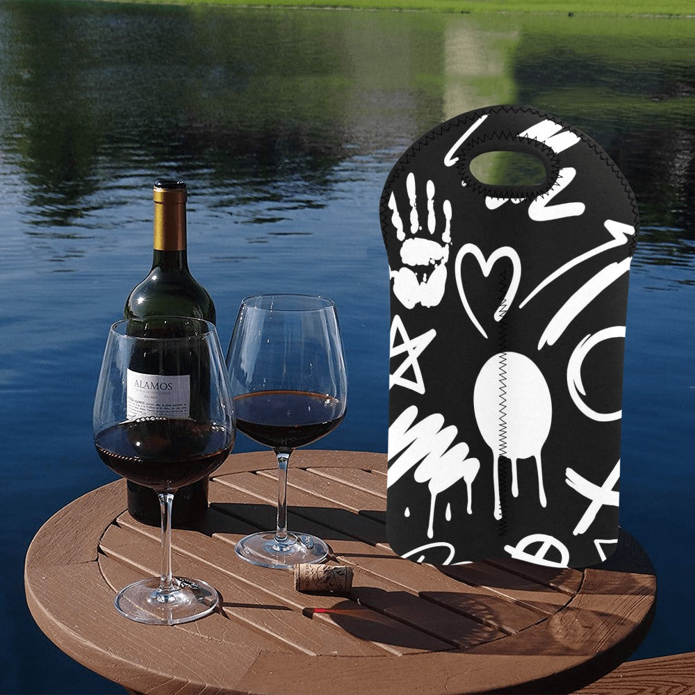 Bold Graffiti - 2-Bottle Neoprene Wine Bag 2 Bottle Wine Bag Printed Offshore