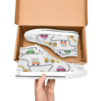 On The Road - Kids' High Top Canvas Shoes