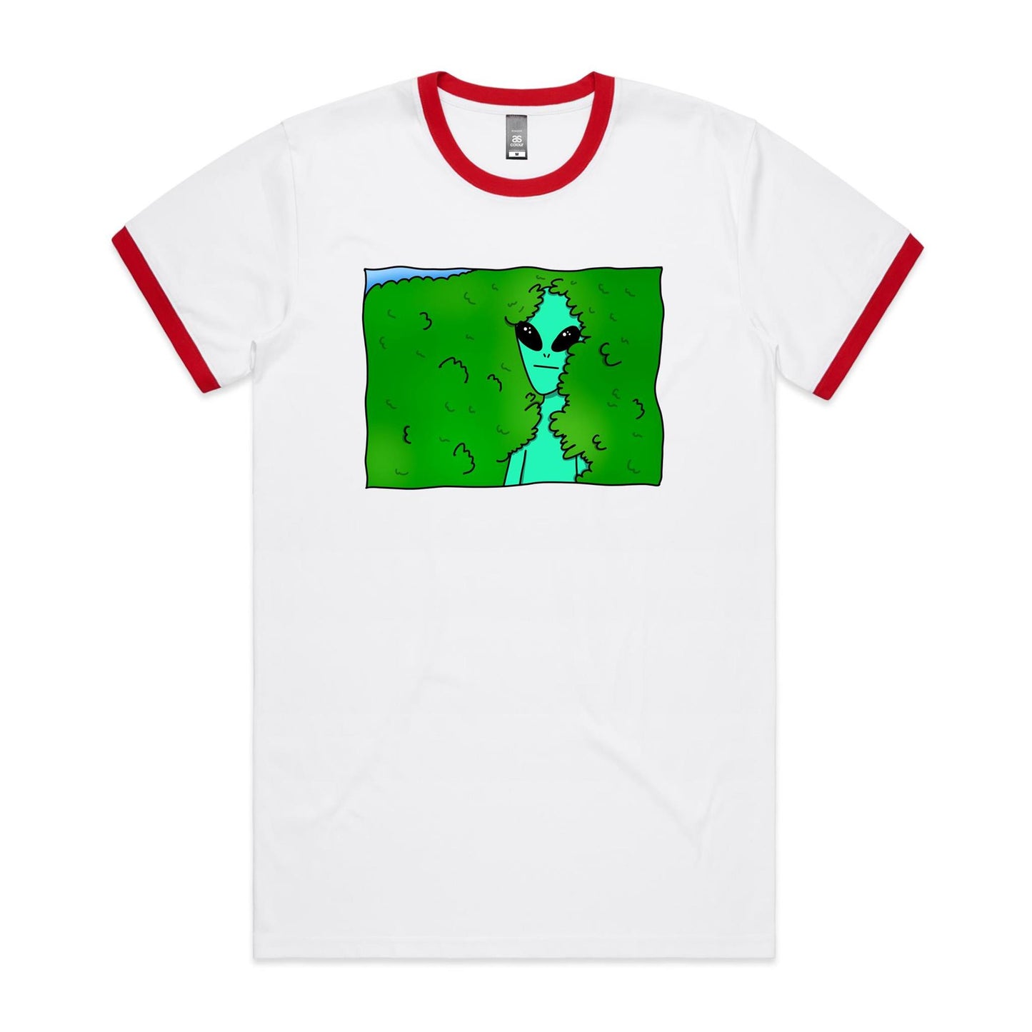 Alien Backing Into Hedge Meme - Staple Ringer Tee