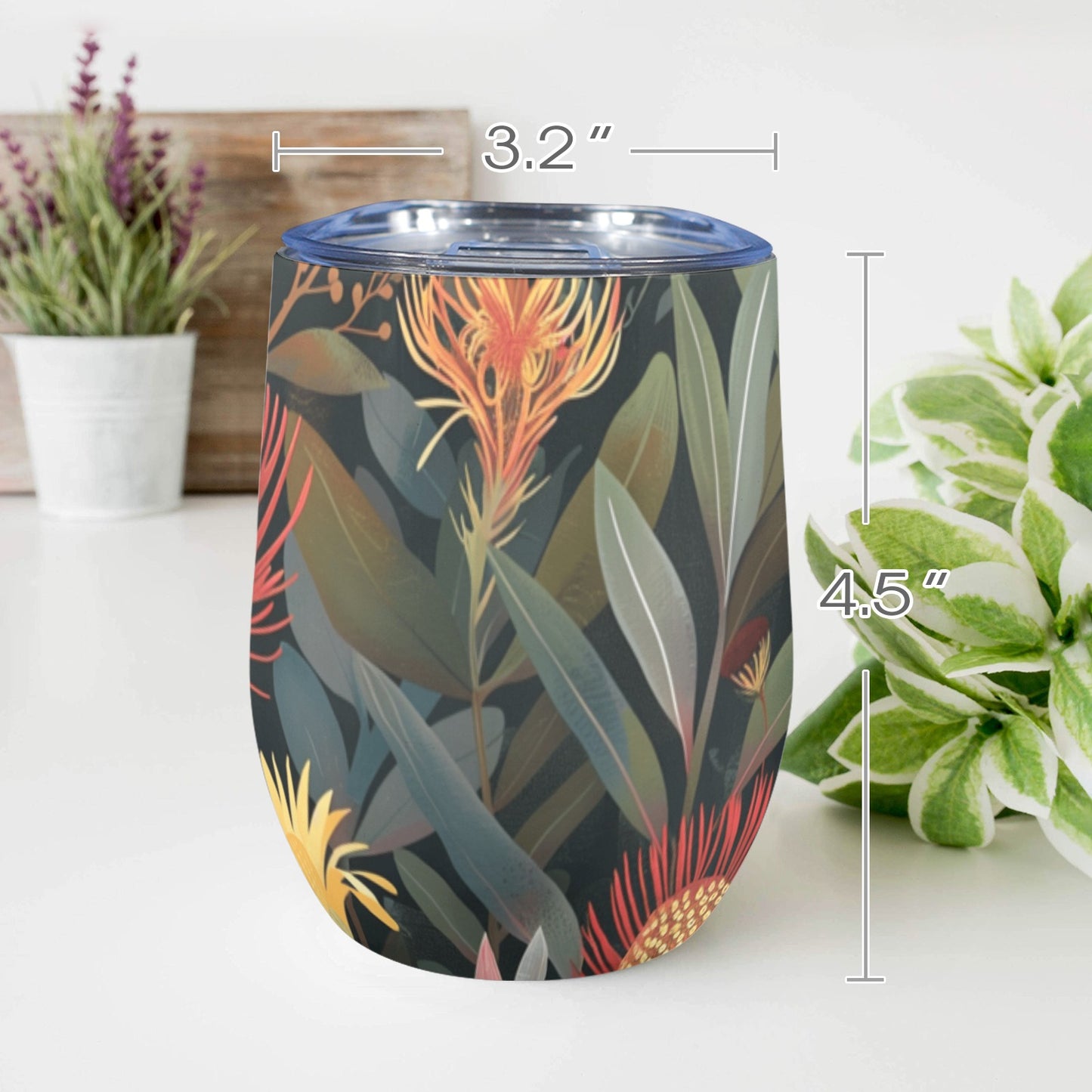 Australian Native Flowers - 12oz Wine Tumbler