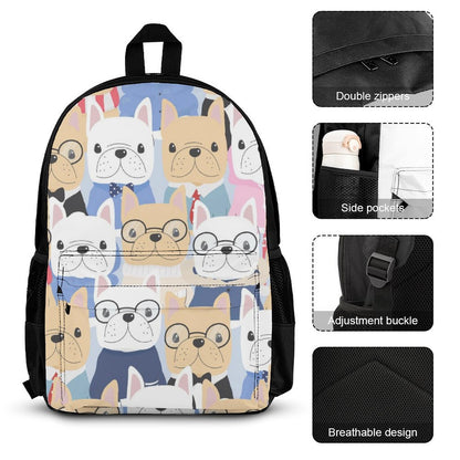 Dog Crowd - School Backpack Three Piece Set