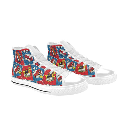 Comic Book Pop - Men's High Top Canvas Shoes