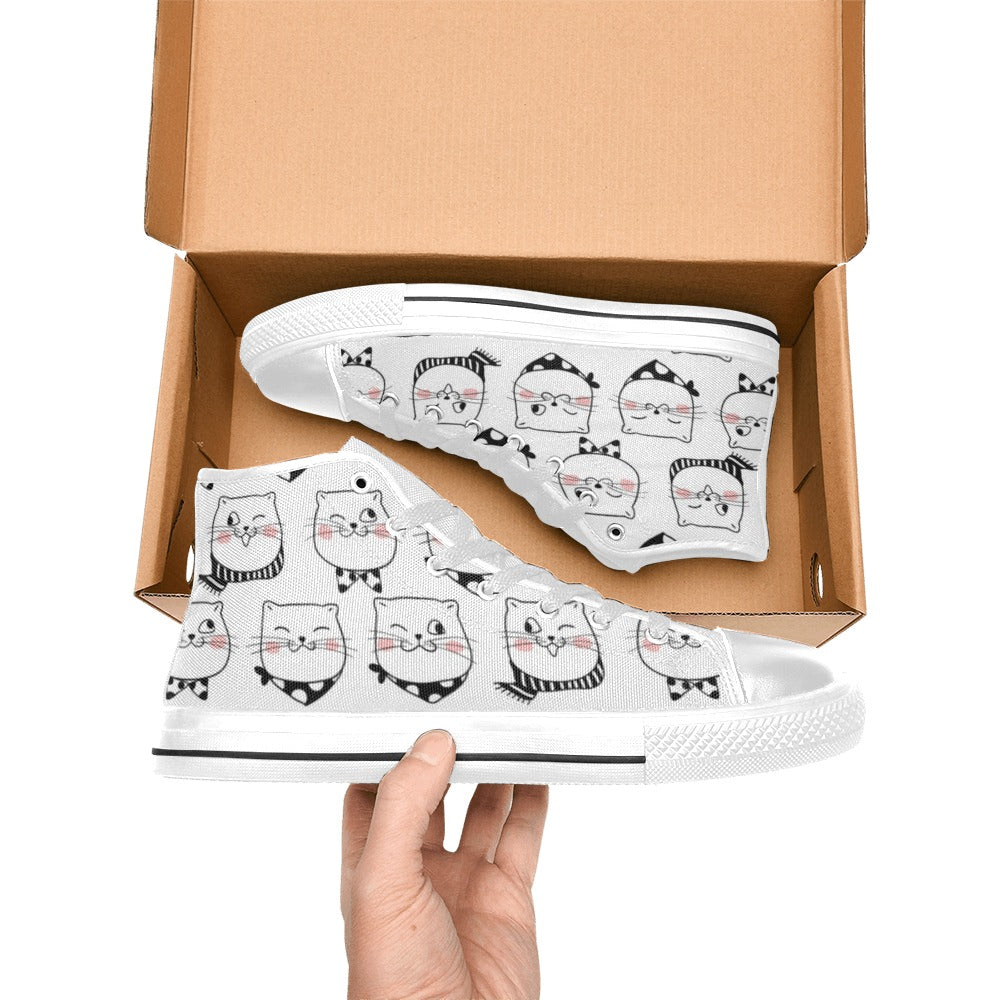 Cats With Scarves - Women's High Top Canvas Shoes