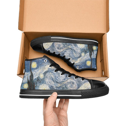 Starry Night - Men's High Top Canvas Shoes