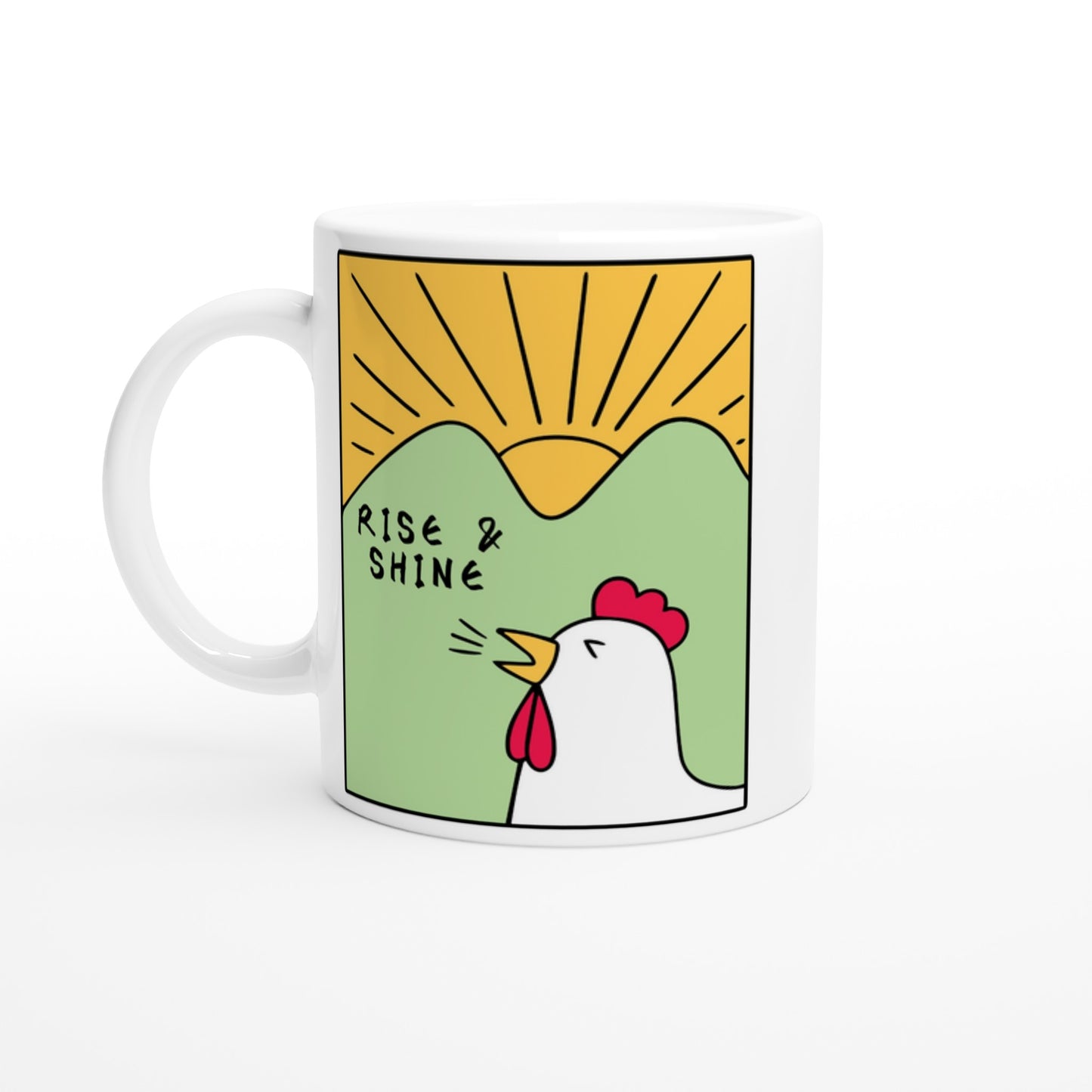 Rise And Shine - White 11oz Ceramic Mug Default Title White 11oz Mug animal Globally Fulfilled