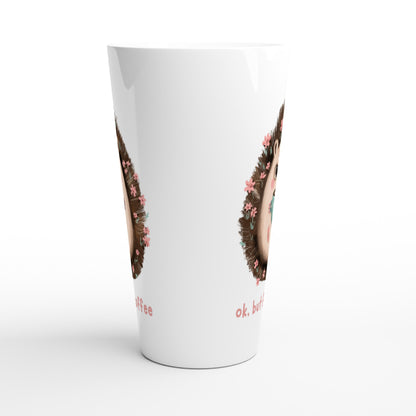 OK, But First Coffee - White Latte 17oz Ceramic Mug Latte Mug animal Coffee