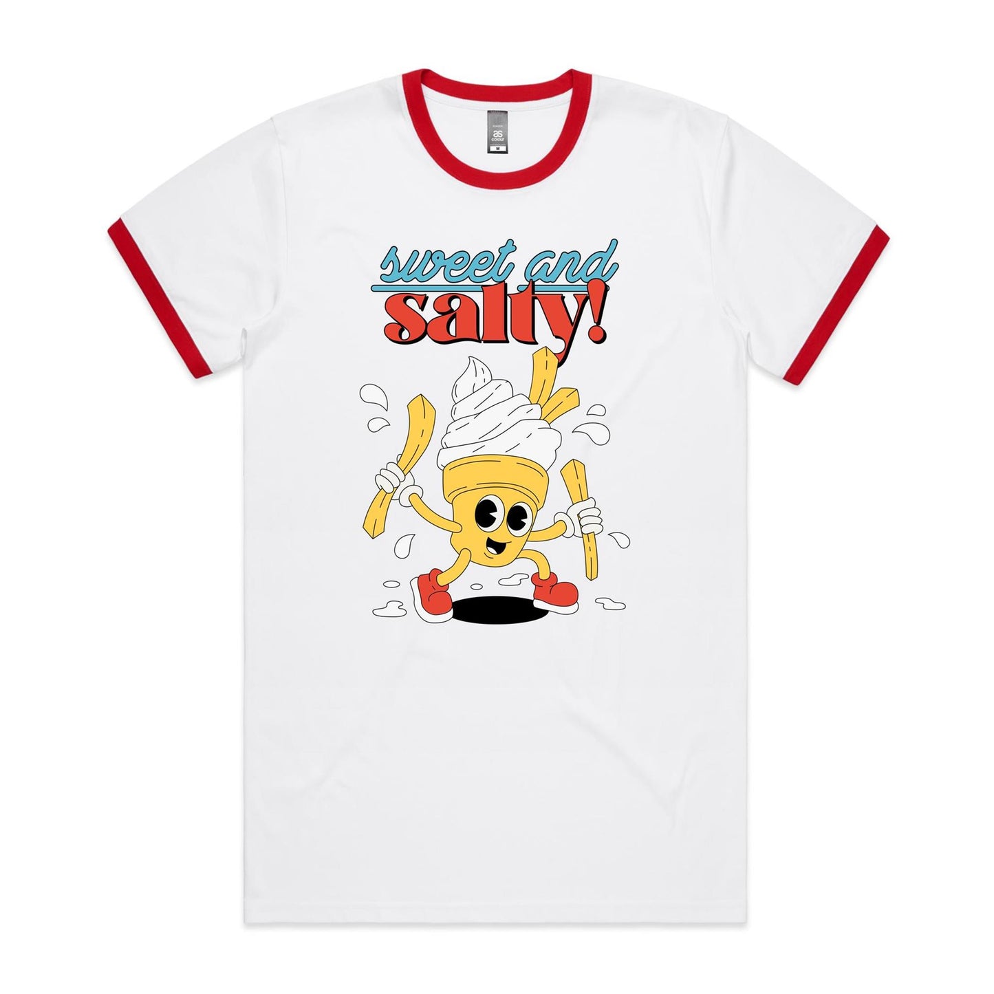 Sweet And Salty, Ice Cream And Fries - Staple Ringer Tee