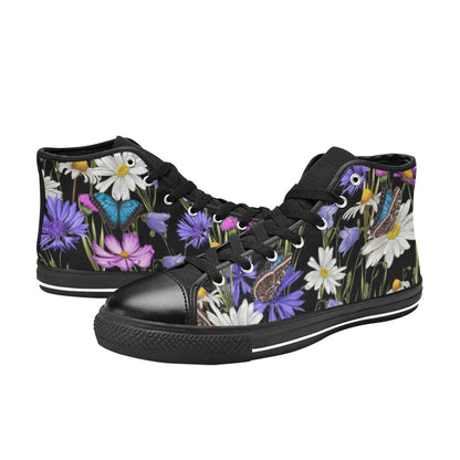 Butterfly Flowers - Women's High Top Canvas Shoes