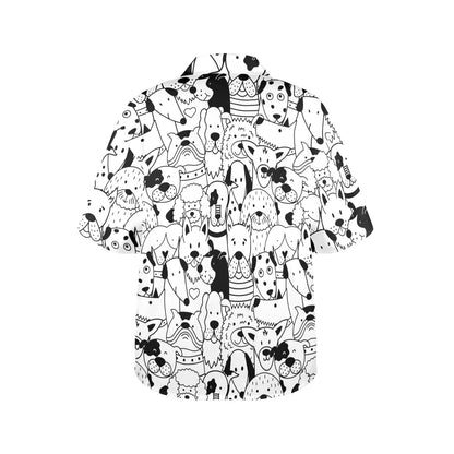 Black And White Dogs - Womens Hawaiian Shirt