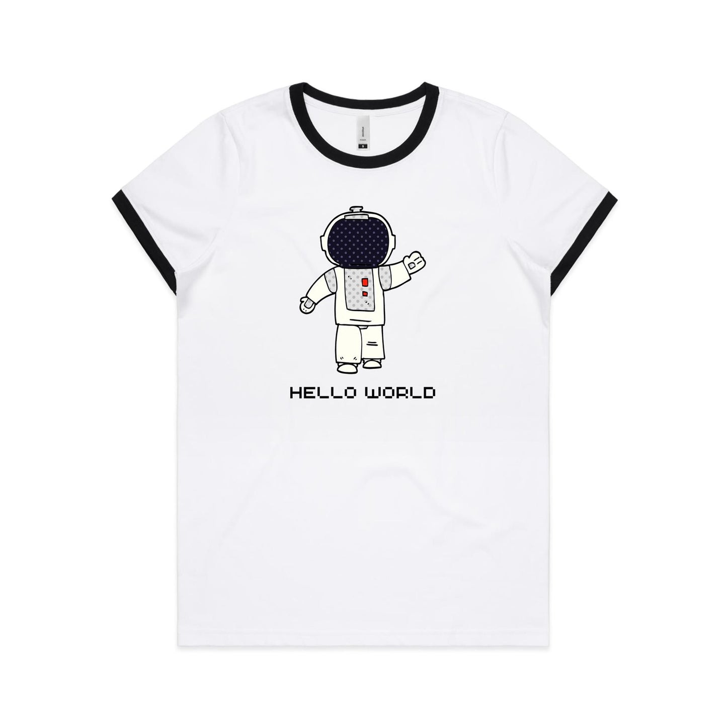 Astronaut, Hello World - Women's Ringer Tee