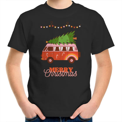 Merry Christmas Hippy Van - Kids Youth T-Shirt