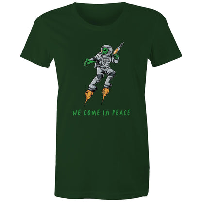 Alien Invasion, We Come In Peace - Womens T-shirt