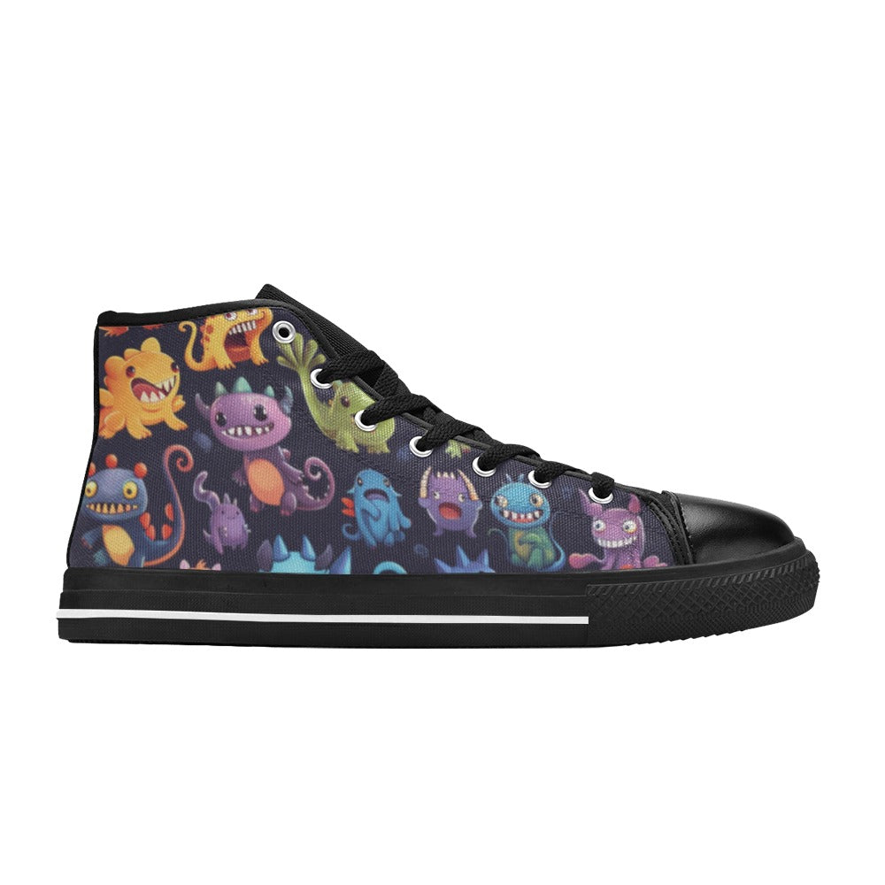 Monster Mania - Women's High Top Canvas Shoes