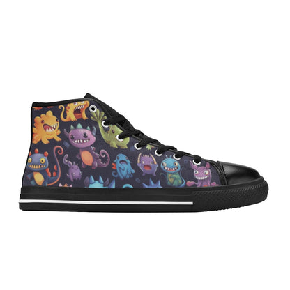 Monster Mania - Women's High Top Canvas Shoes