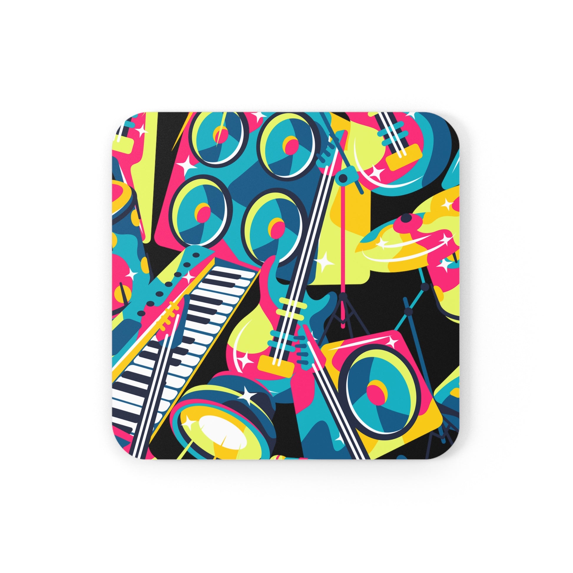 80's Pop Music - Corkwood Coaster Set Cork 3.75" × 3.75" Square Coaster