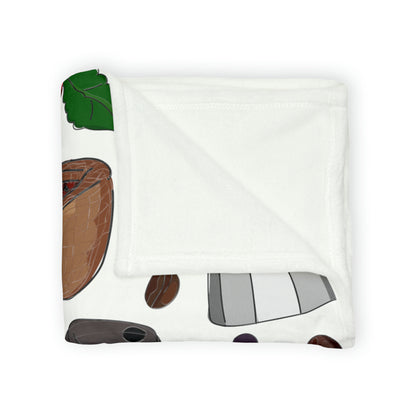 All The Coffee - Soft Polyester Blanket Blanket Coffee