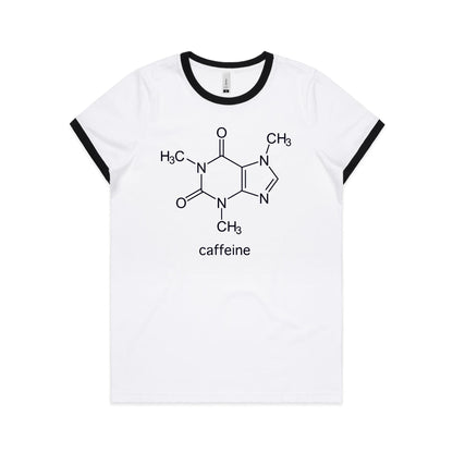 Caffeine Molecule - Women's Ringer Tee