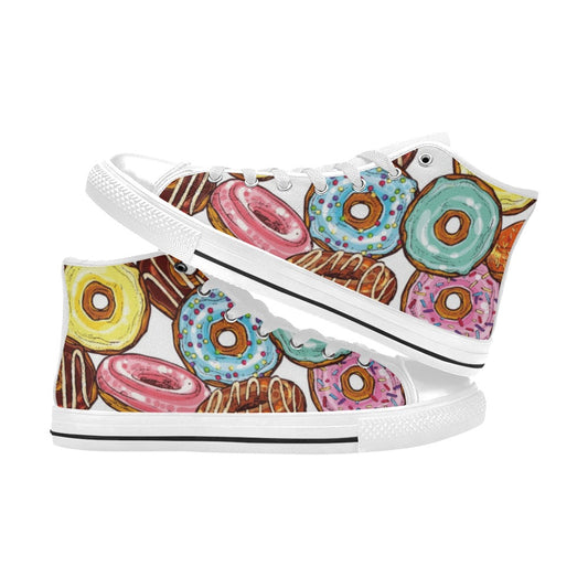 Doughnuts - Women's High Top Canvas Shoes