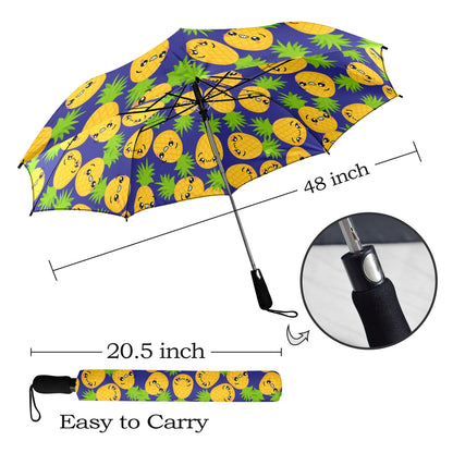 Cool Pineapples - Semi-Automatic Foldable Umbrella Semi-Automatic Foldable Umbrella Printed Offshore