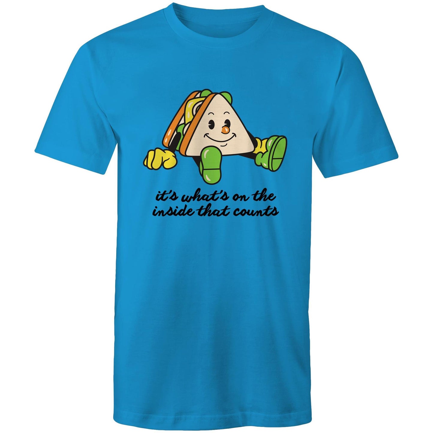 Sandwich, It's What's On The Inside That Counts - Mens T-Shirt Arctic Blue Mens T-shirt Food Motivation
