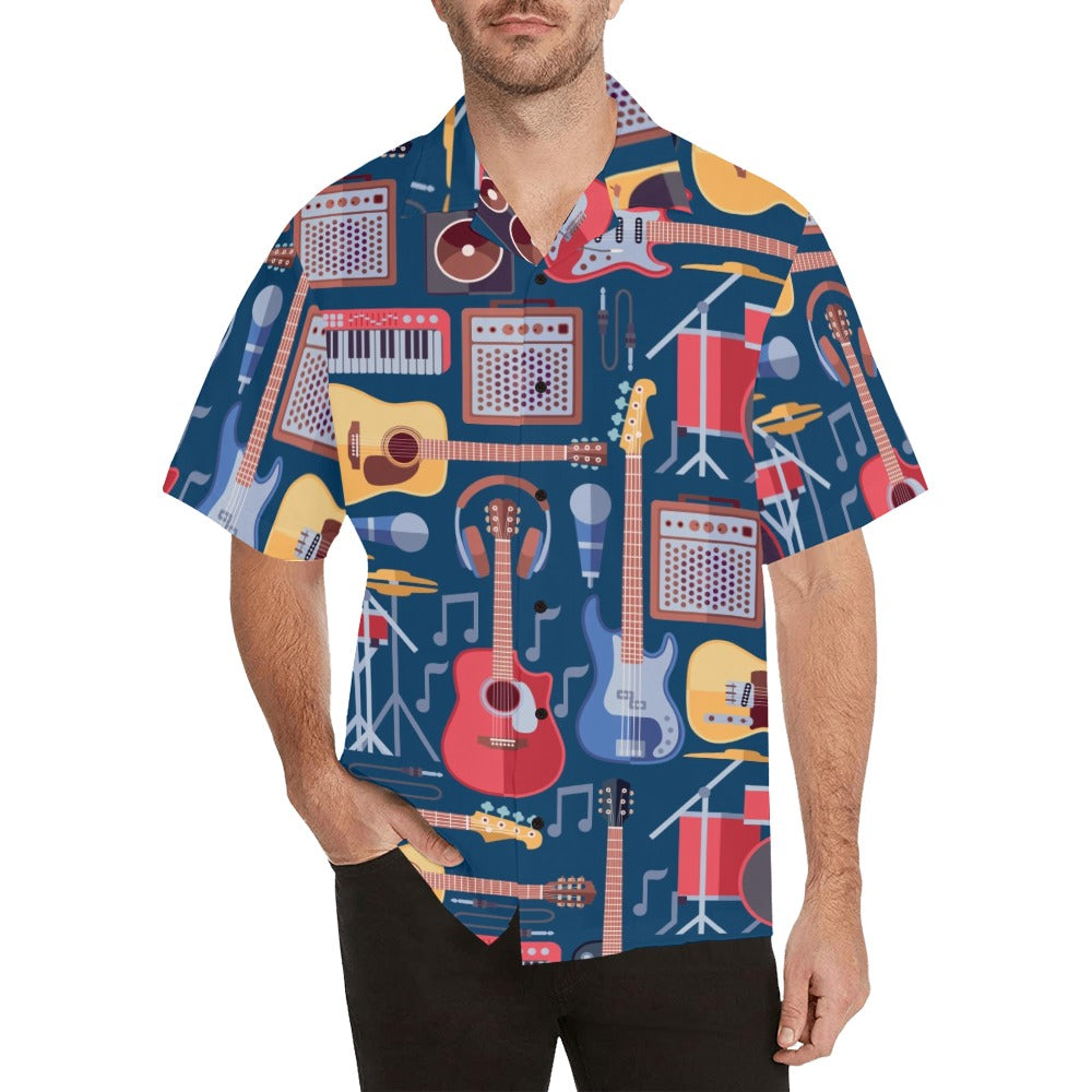 Music Instruments Blue - Hawaiian Shirt