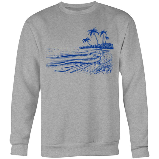Surf Beach - Crew Sweatshirt Grey Marle Sweatshirt Summer