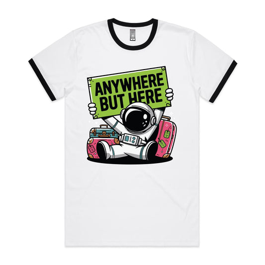 Astronaut, Anywhere But Here - Staple Ringer Tee