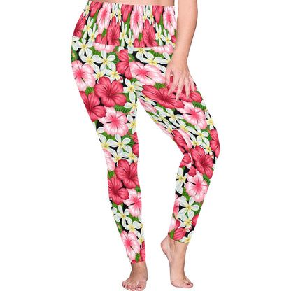 Hibiscus - Womens High Waist Leggings (Sizes 16-22)