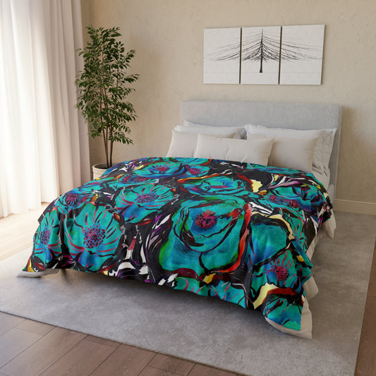 Vibrant Floral - Soft Polyester Blanket 60" × 80" Blanket Plants