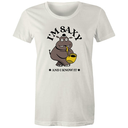 I'm Saxy And I Know It, Saxophone Hippo - Womens T-shirt