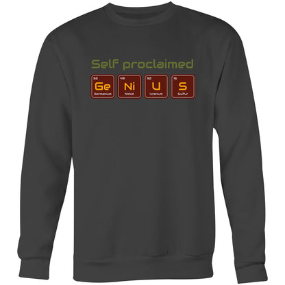 Self Proclaimed Genius, Periodic Table - Crew Sweatshirt Coal Sweatshirt Science