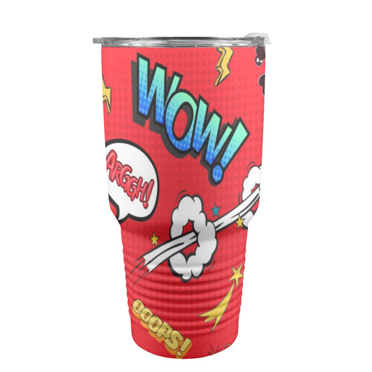 Comic Book Red - 30oz Insulated Stainless Steel Mobile Tumbler