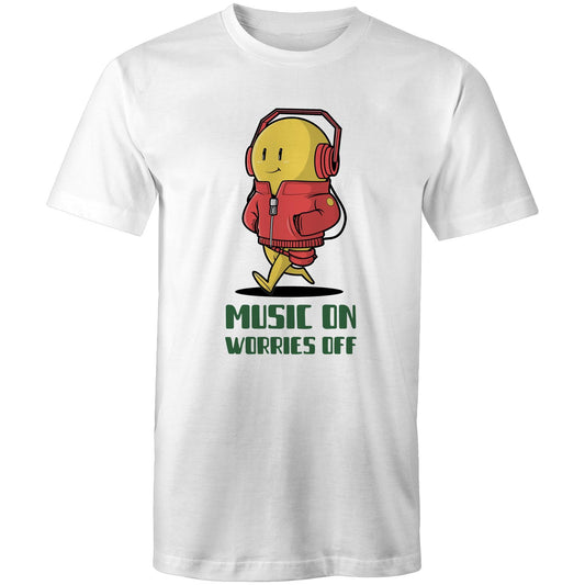 Music On, Worries Off - Mens T-Shirt