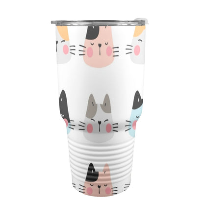 Cat Faces - 30oz Insulated Stainless Steel Mobile Tumbler