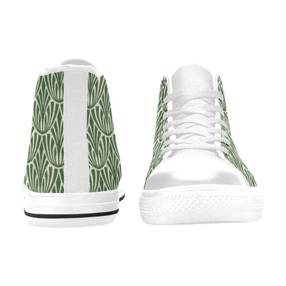 Green Pattern - Men's High Top Canvas Shoes