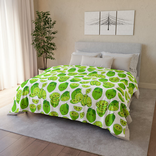 Cute Limes - Soft Polyester Blanket 60" × 80" Blanket Food
