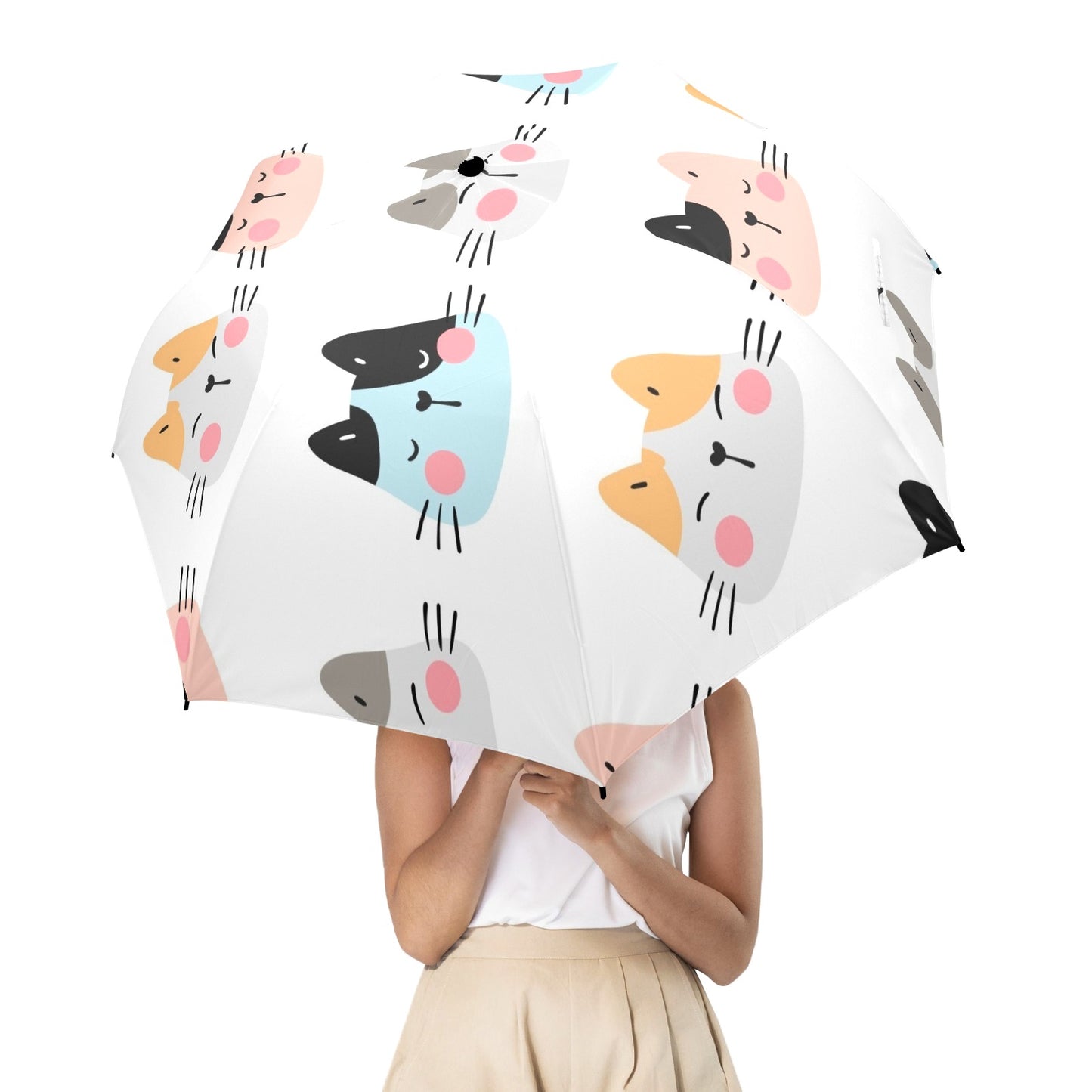 Cat Faces - Semi-Automatic Foldable Umbrella