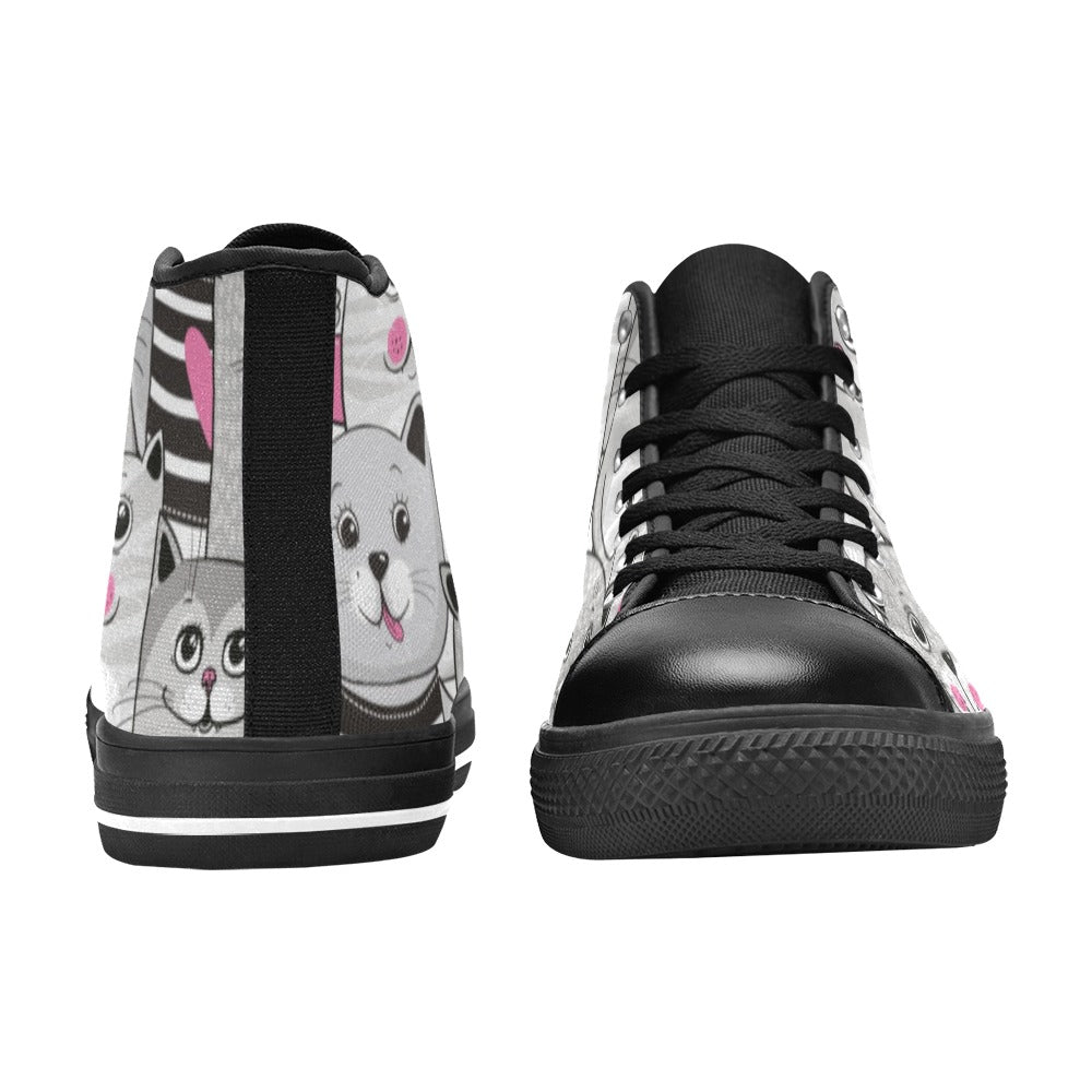 Cartoon Cats - Women's High Top Canvas Shoes