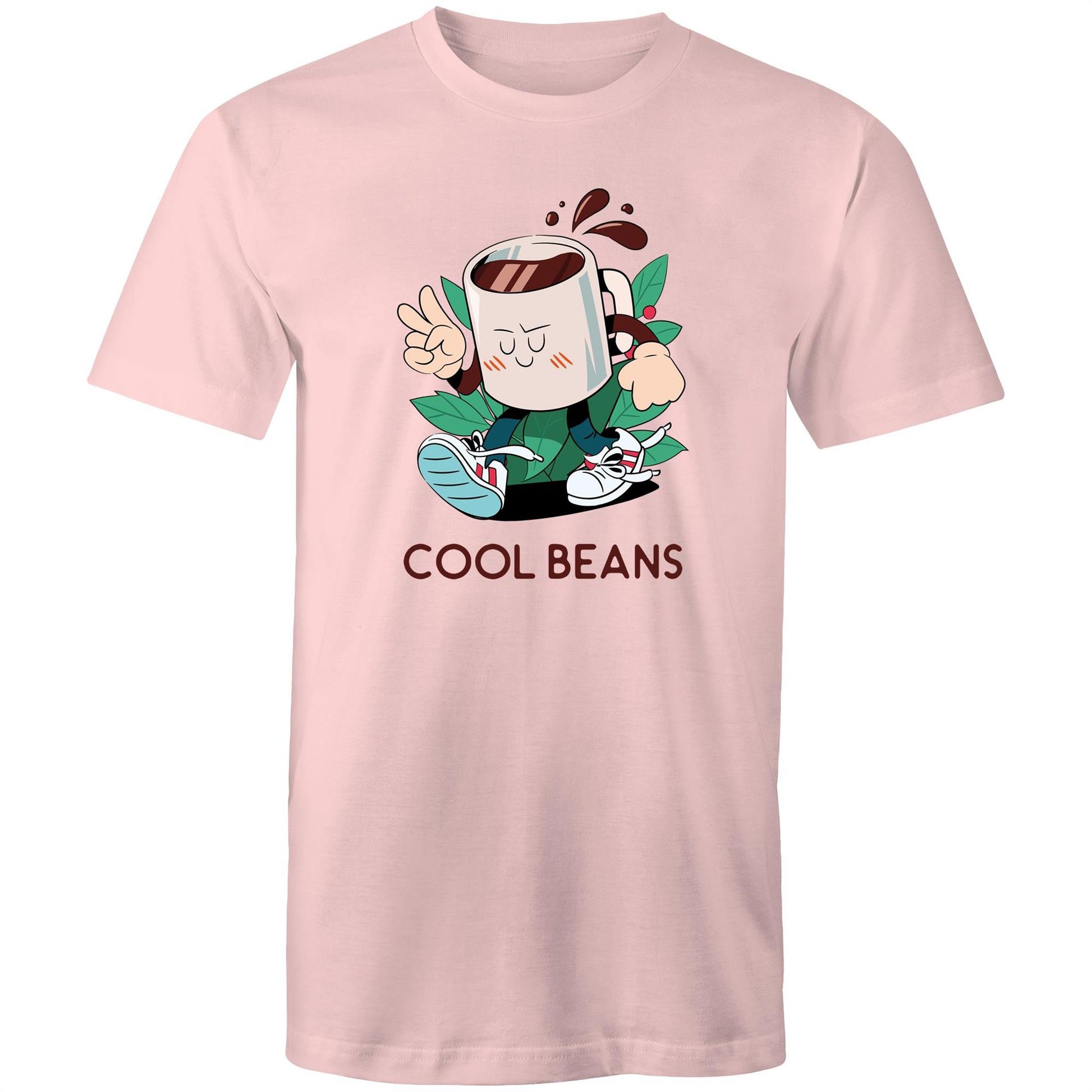 Cool Beans - Mens T-Shirt Pink Mens T-shirt Coffee