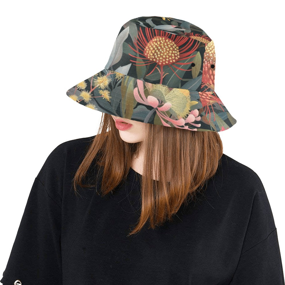 Australian Native Flowers - Womens Bucket Hat