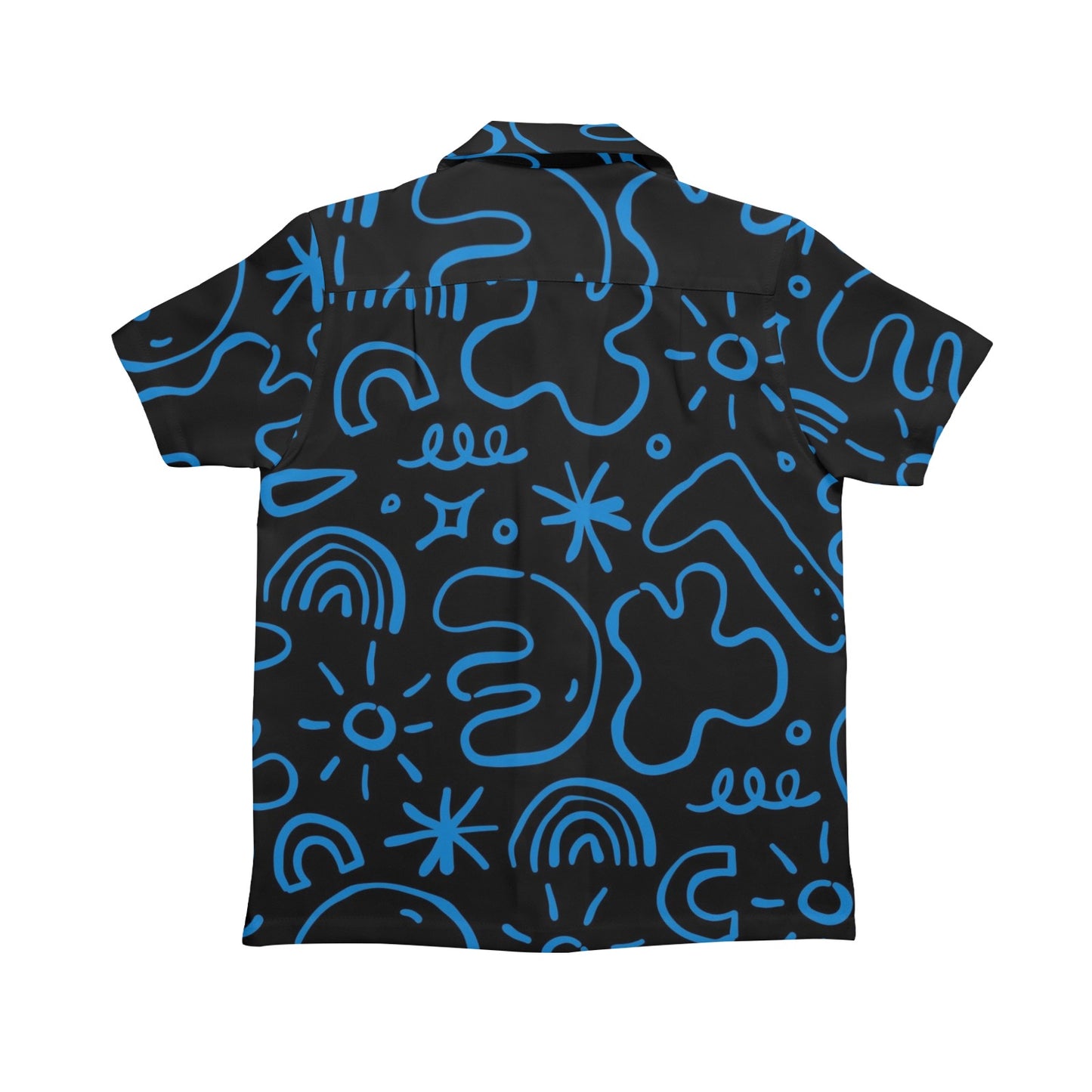 Blue Squiggle - Senior Boys Hawaiian Shirt