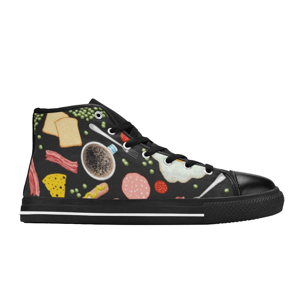 Breakfast Food - Women's High Top Canvas Shoes