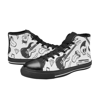 Rock Music - Men's High Top Canvas Shoes