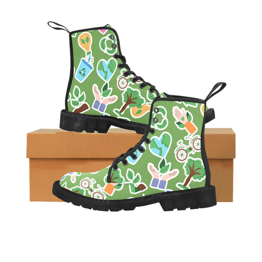 Earth Stickers - Martin Boots for Women (Black)